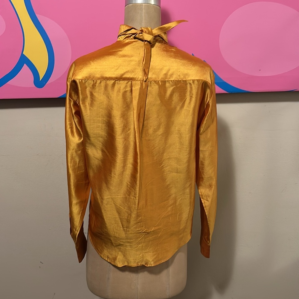 Romeo Gili silk Gold Blouse - Picture 5 of 11